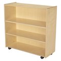 Childcraft Mobile Open Adjustable Shelving Unit with Locking Casters, 3 Shelves 1558449
